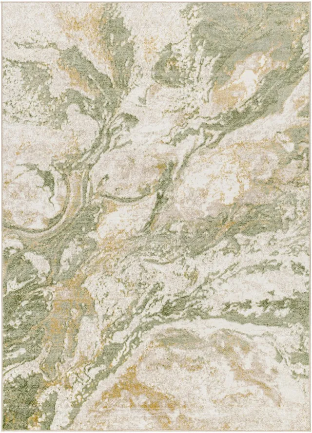Surya Octavia vloerkleed modern abstract groen ivoor