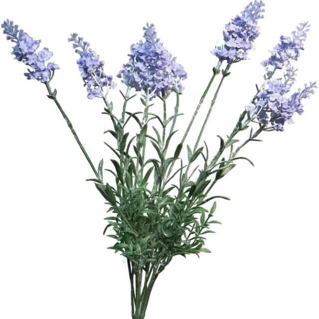 Bellatio Design kunstbloemen bosje Lavendel / Lavendula - 40 cm - blauw/paars - kunst zijdebloemen Lichtblauw