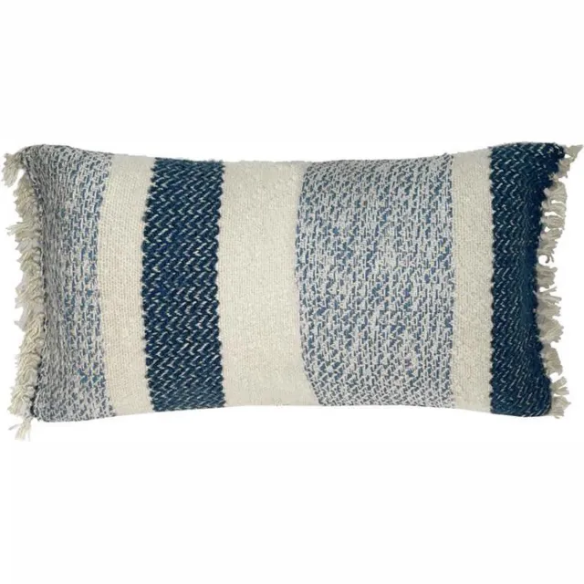 Malagoon Berber grainy blue cushion Blauw,Wit