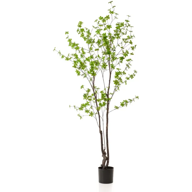 Emerald Kunstplant Tropaeolum Speciosum - realistische groene decoratie - 210 cm hoog