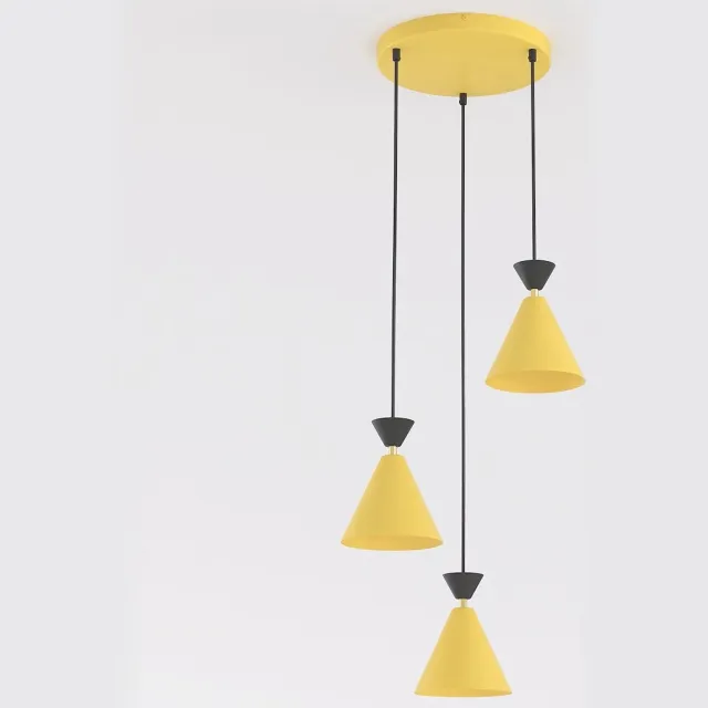 Emibig KLEVER 3PREM ORANGE BLACK - Moderne hanglamp voor sfeervolle verlichting Oranje, Zwart
