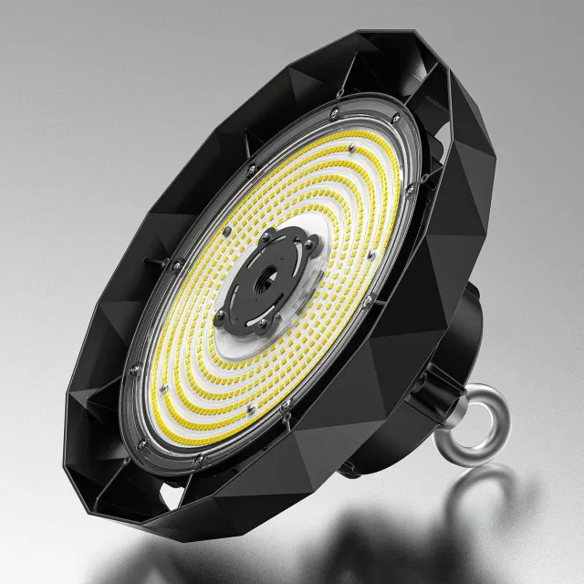 ANTENLICHT LED UFO High Bay 150W - Industrielamp voor Hoge Hallen, Fabriek en Sporthal - 25500 lm - 6000K - IP65 - Vervangt 600W - 50.000 Uur Zwart-150W
