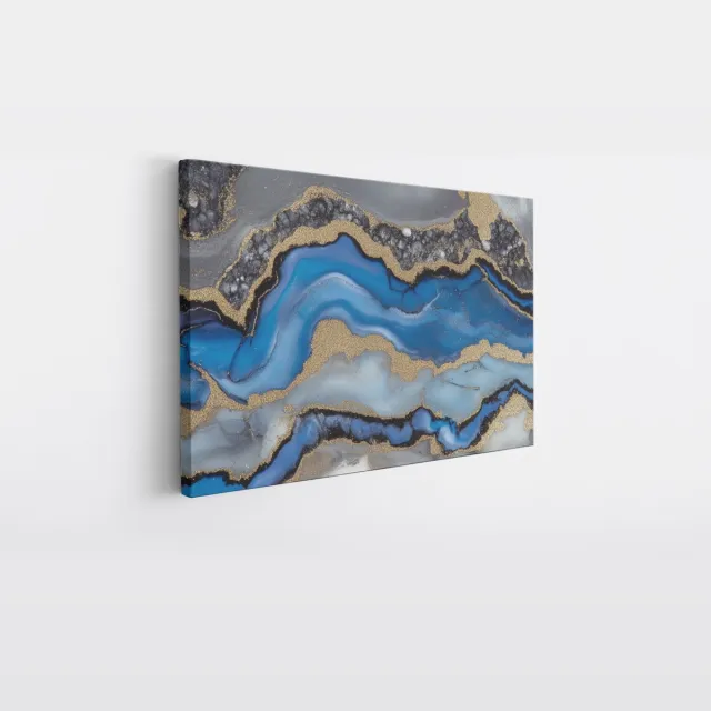 Saammp Canvas Schilderij - Gekleurd marmer - Abstract - 120x80 - Foto op canvas - Wanddecoratie - Muurdecoratie Woonkamer - Slaapkamer decoratie - Canvas Print Multicolor