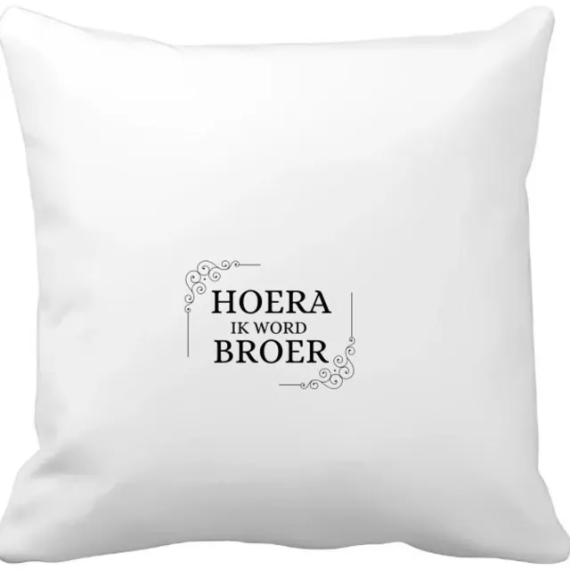 Akyol hoera ik word broer Kussen hoes - Broer - iemand die broer wordt - broer cadeautjes - cadeau - kado - geschenk - 40 bij 40 cm Multicolor