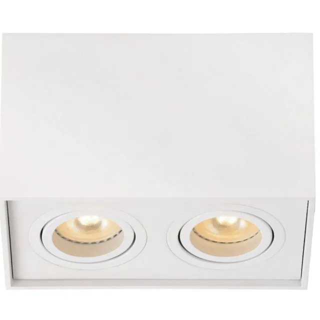 Lucide dimbare aluminium opbouwspot GU10 18.5x9.6 cm - wit