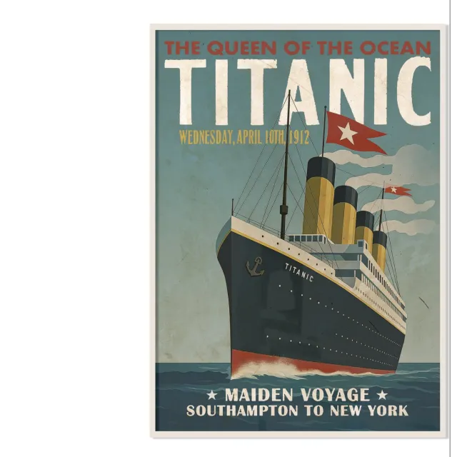 Lanzfeld (museumwebshop.com) Lanzfeld Titanic - Poster Schilderij A4 - Vintage Maritieme Illustratie - PP Hoes Multi