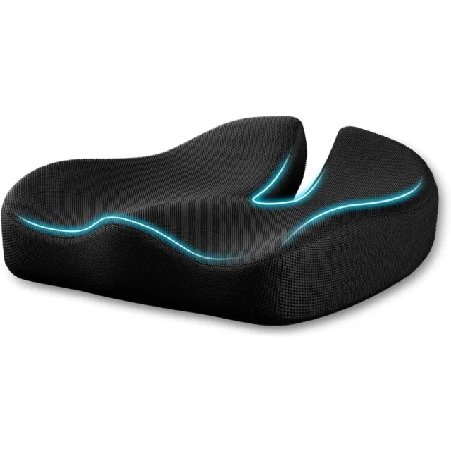 Klarven Wigkussen Bed - Wigkussen Auto - Memory Foam, Drukpuntverlichting, Antislip - XL Zwart B 40 x D 36 cm