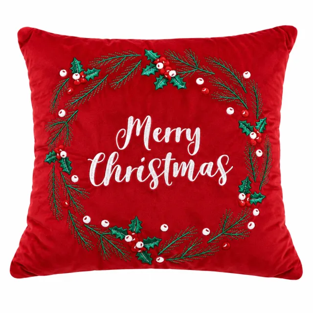 O'Malley Kussen Merry Christmas rood 45 cm - Kerst