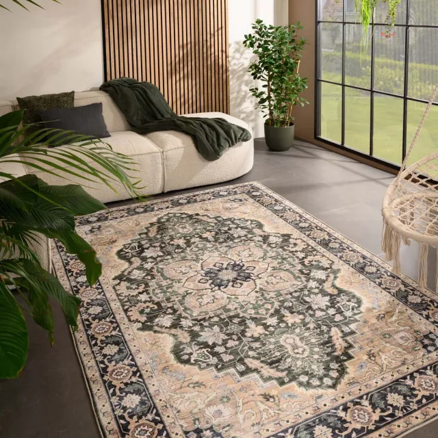 Heritaged Vintage buitenkleed - Valenca Fino beige/groen 160x230