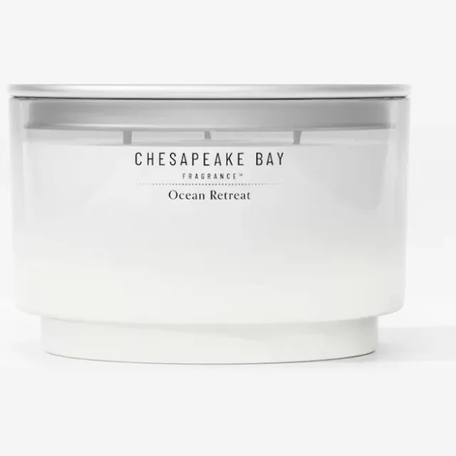 Chesapeake Bay Fragrance - Ocean Retreat 3-Wick Geurkaars - 36 branduren Wit