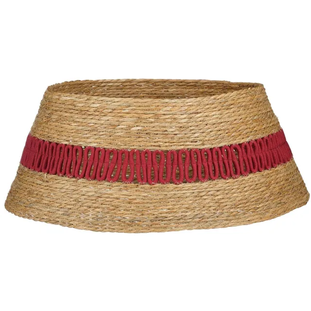 Mica Decorations Kerstboomrok rood - zeegras