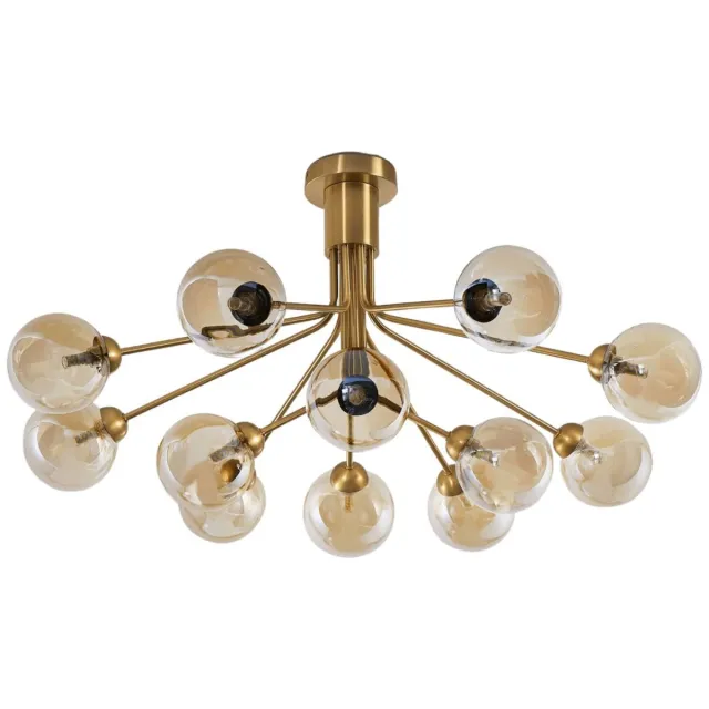 KOSILUM Audrey - Lamp - Amber en messing - Metaal en glas