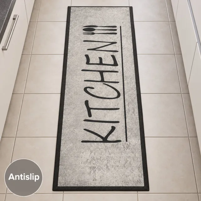 La Sheba Keukenloper Kitchen - Lichtgrijs - 70x200 cm - Vloerkleden - Keuken Tapijt - Keukenmat - Loper Tapijt - Loper Vloerkleed