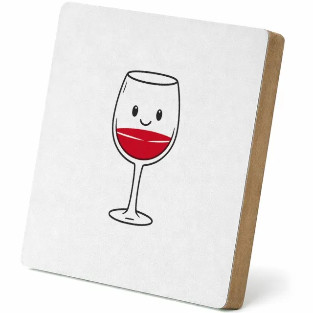Mr Cadeautjes MDF staande fotolijst 15,2 x 15,2 - design Een minimalistische koffiebeker met een blij gezicht en een | cadeau Wit