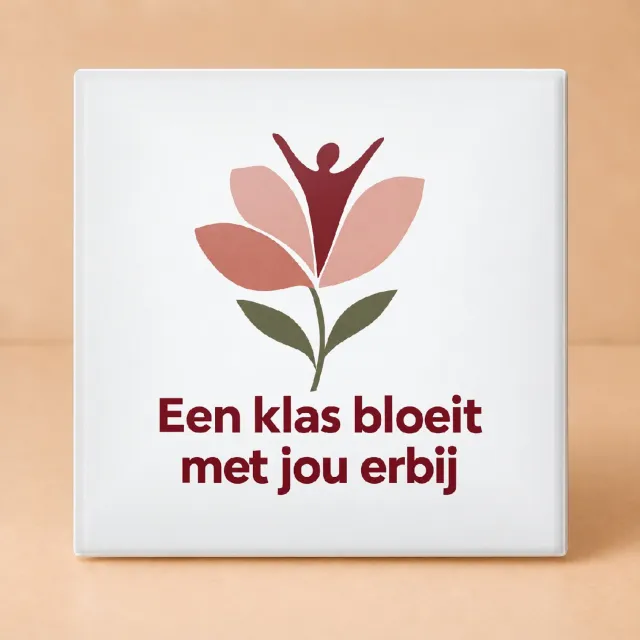 Bedruk King Sfeervolle vintage botanische Tegel – Eindejaars-applaus voor de klas met inspirerende quote voor leraren - 11 x 11 cm Wit