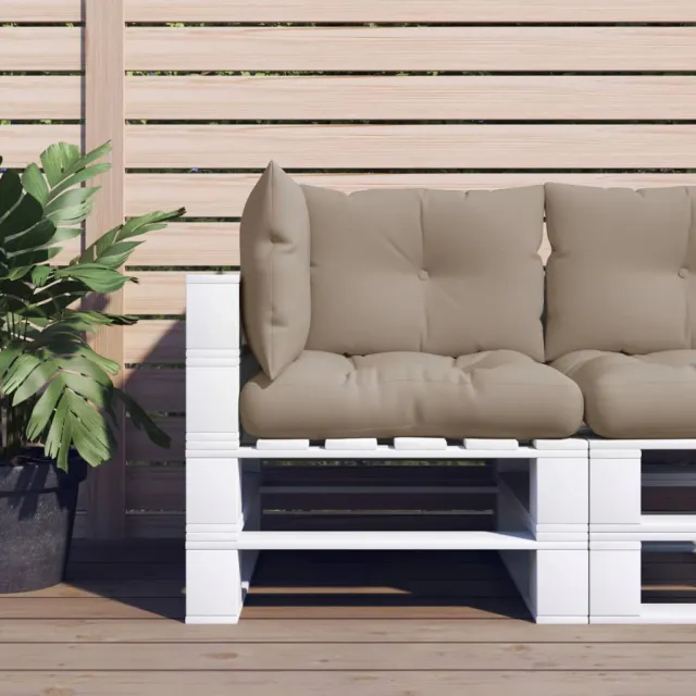 vidaXL Palletkussens 3 st stof taupe