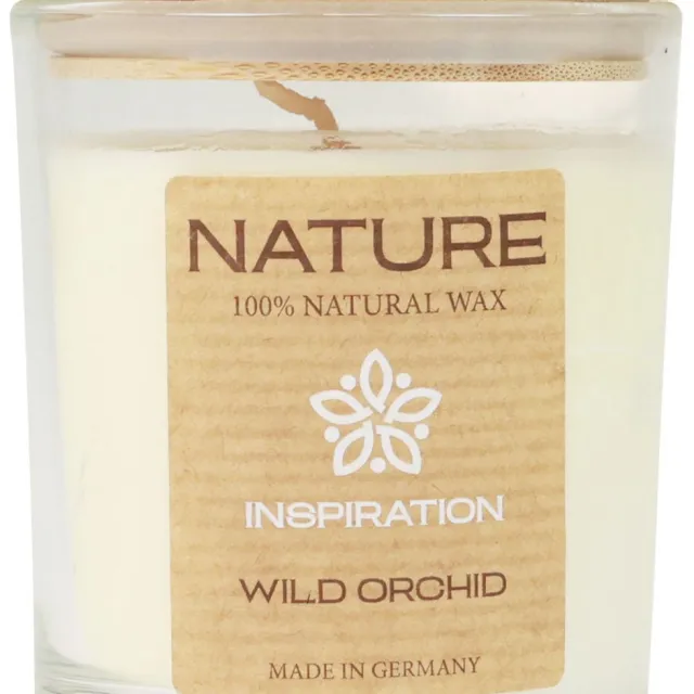 Wenzel Kerzen Geurkaars in een glazen natuurlijke waskaars Wild Orchid 85×70mm Weiß