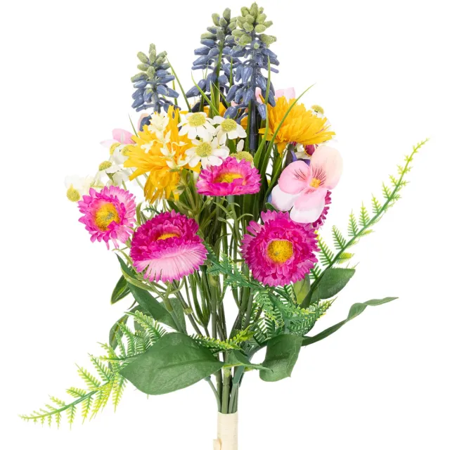 Viana Kunstbloemenboeket, lentedecoratie voor woonkamer en kantoor, 37 cm veelkleurig
