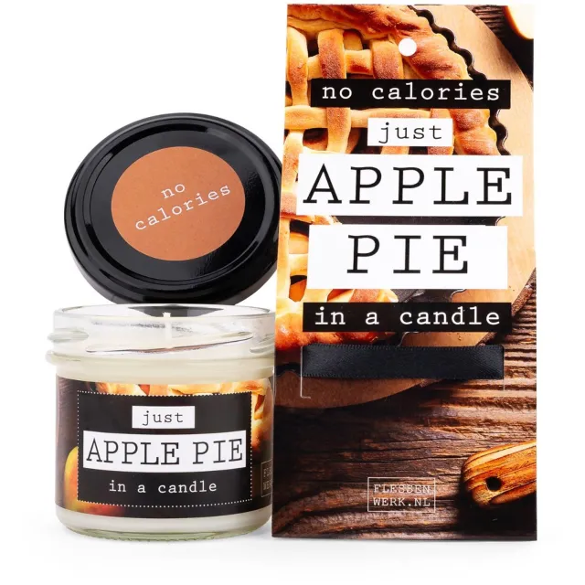 Flessen werk No calories - JUST APPLE PIE - in a candle, in luxe verpakking Wit