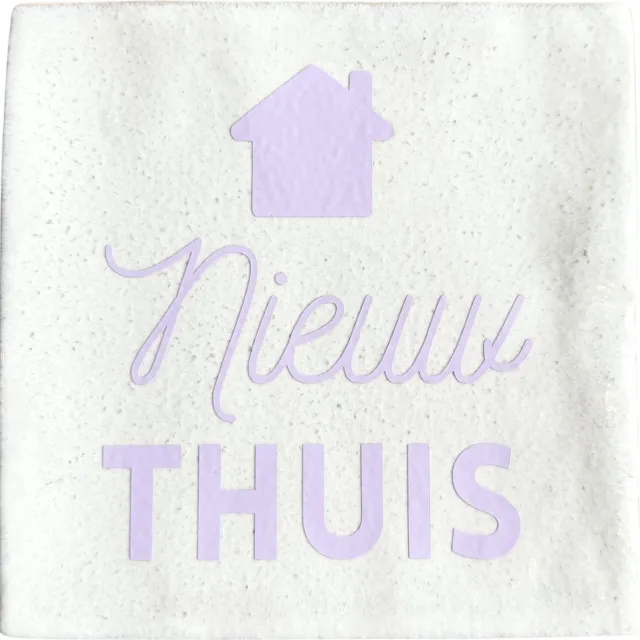 Lottea Tegeltje met tekst ´Nieuw thuis´ - tegeltje, tegeltjes met tekst, tegeltjes met spreuken, housewarming cadeau wit