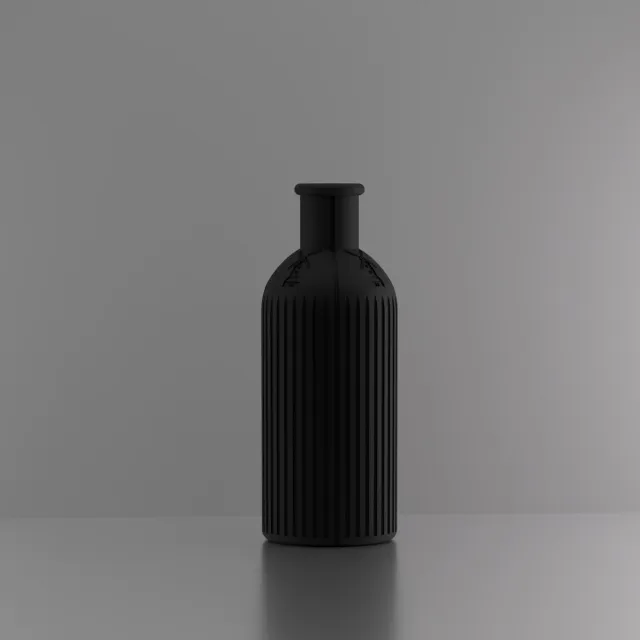 3d-gezellig Provence met molen - Vaas - Waterdicht - Zwart - Maat 25 cm - Kunststof - Modern - Bloemenvaas - 100% gerecycled PLA (bioplastic)