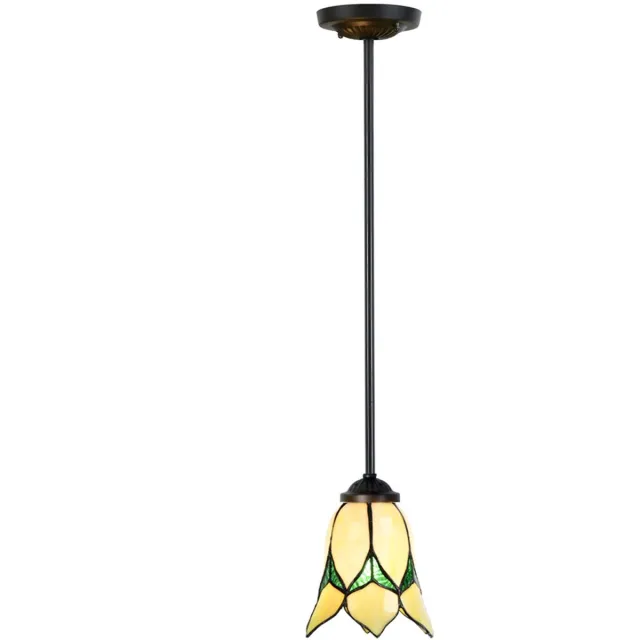 Coloured by Art Tiffany Hanglamp Lovely Flower Yellow Pendant - Art Deco Trade Geel