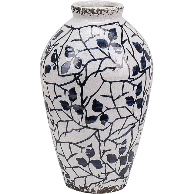 Beliani MALLIA - Bloemenvaas - Wit - 20 cm - Keramiek