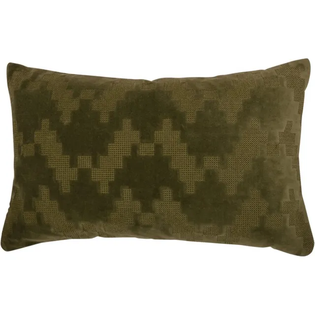 Linen & More Twisted Brooklyn kussen groen 30x50cm donker groen