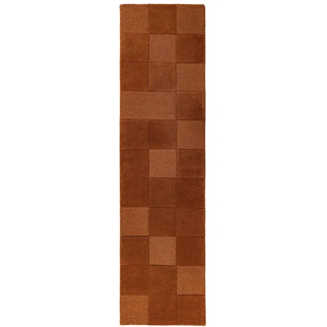 Flair Rugs Checkerboard Wool Modern loper terra