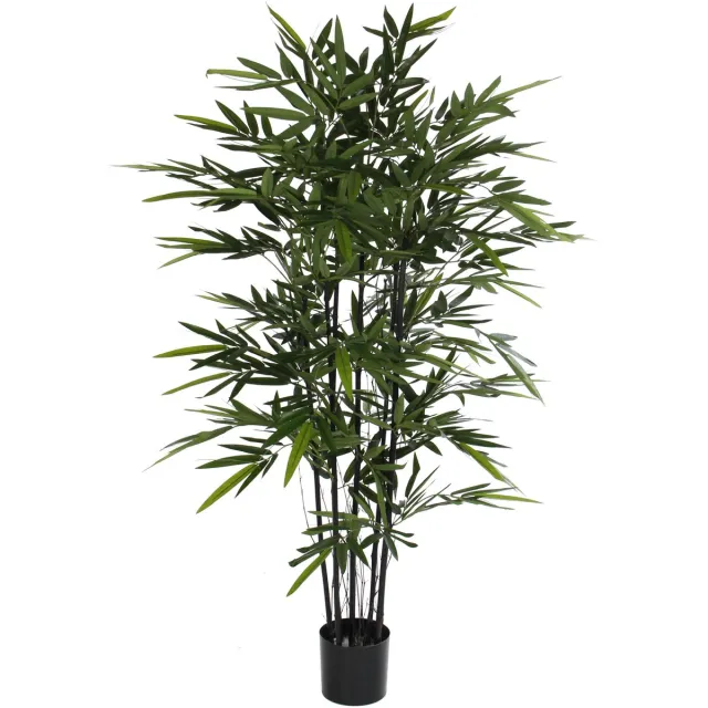Mica Decorations Bamboe struik kunstplant - 140 x 75 cm - Grote volle huis/kantoorplant Groen