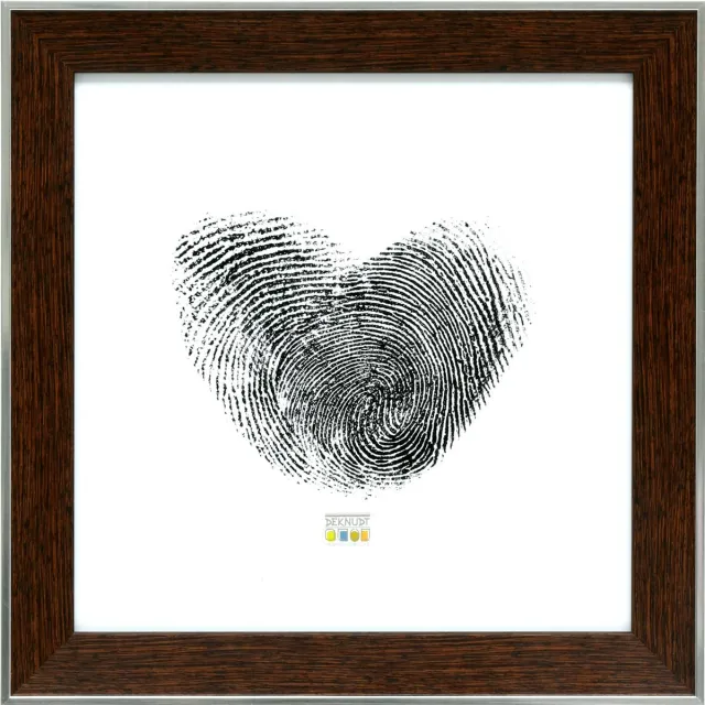 Deknudt Frames fotolijst S45FE3 - bruin - zilver buitenrand - 15x15 cm