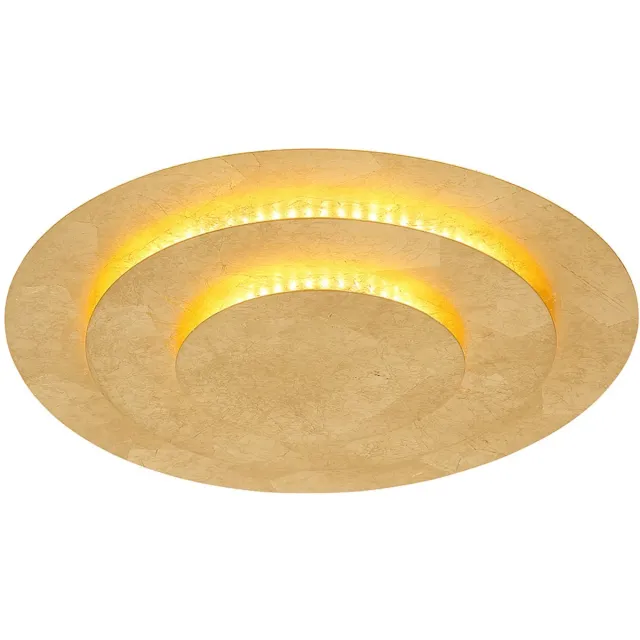 Globo Plafondlamp Woonkamerlamp Slaapkamerlamp Ganglamp, metaal goudkleurig, 1x LED 2400Lm 3000K warm wit, D 49 cm