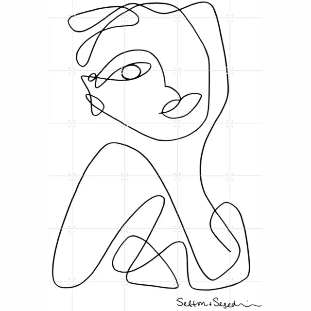 IXXI Hybrid Pearl, Sefton & Segedin - 100 x 140 cm - Grote wanddecoratie en posters - Abstract, Minimalisme, Line art, Illustraties, Slaapkamer Zwart / Zwart en wit