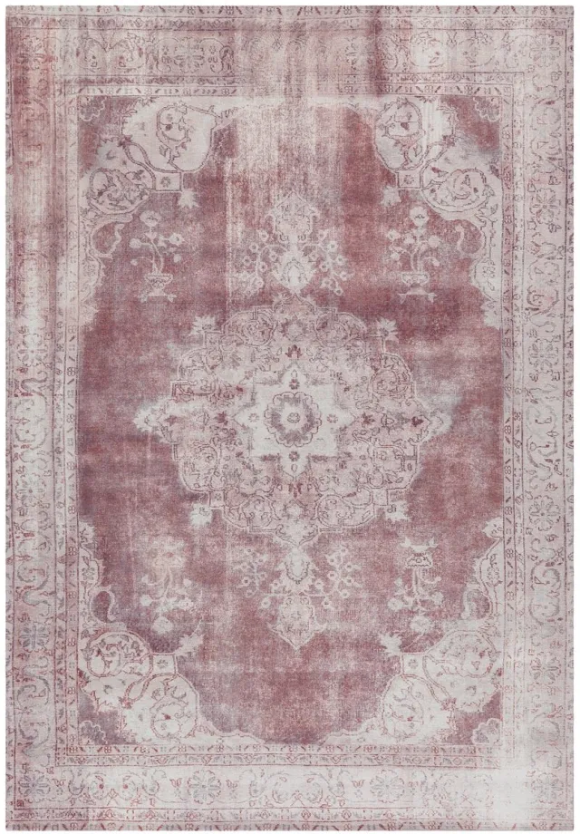 Padiro elegant laagpolig vloerkleed 200 x 290 cm - crème / offwhite - vintage patroon - voor vloerverwarming - van modacryl en katoen beige