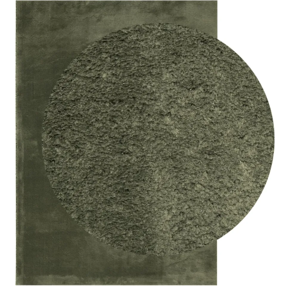 vidaXL Rug HUARTE Green 140 x 200 cm 100% Polyester Plat, foto 3