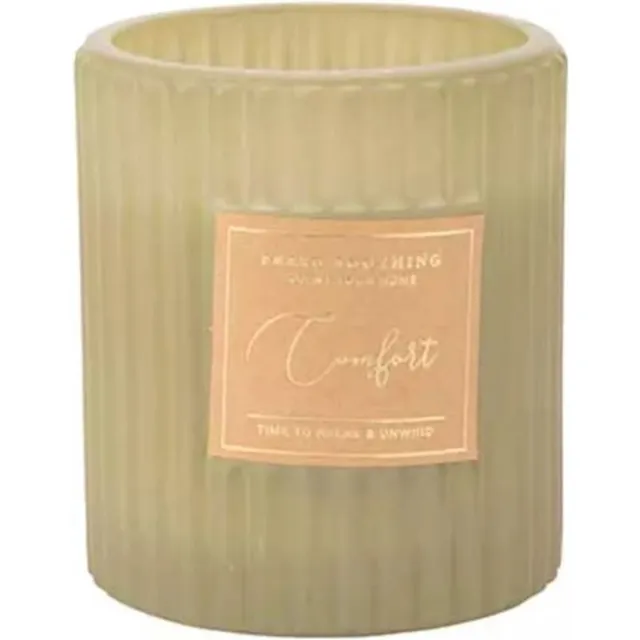 Cosy @ Home Geurkaars Relax And Unwind Olijfgroen 8x 8xh9cm Glas