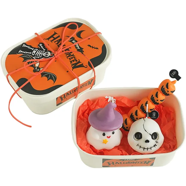 Famanu 3P Halloween Geurkaars Gift Set, Natuurlijke Soja Wax wit