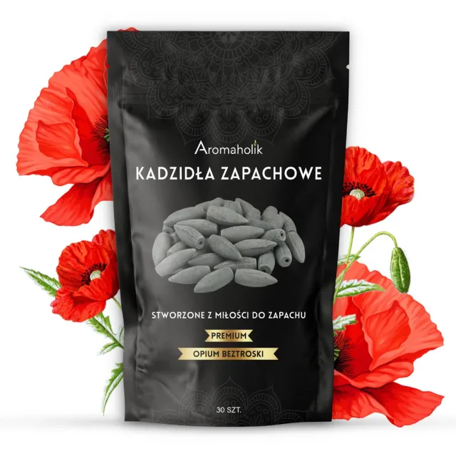 Aromaholik Opium Kegelwierook - Natuurlijke Ingrediënten - XL - 30 stuks Zwart
