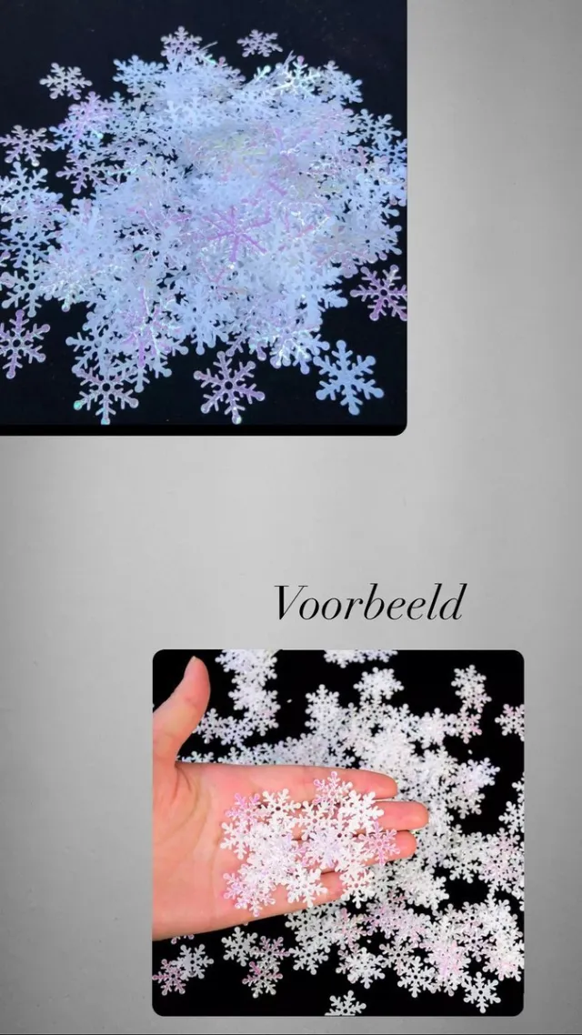Akyol kerstversiering - kerst decoratie - kerst versiering - sneeuwvlok -versiering kerst - 50 stuks - feestdagen - oud en nieuw versiering - vuurwerk - kerst - kerst decoratie - kerststukje maken - tafel decoratie kerst parelmoer;silver