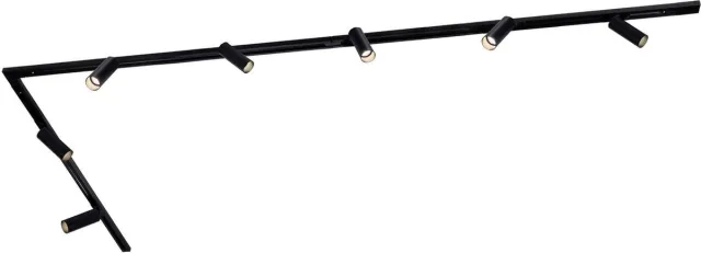 LEDVION LED Railverlichting 3M + 7 Railspots (5W - 2700K - Zwart - Dimbaar) - 1-Fase