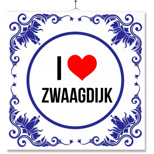 MC Living Tegel Met Opdruk | Geschenk | Wc | Toilet | I Love Zwaagdijk Multi-Color