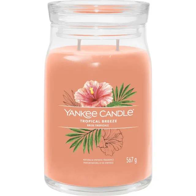 Yankee Candle Tropical Breeze Large Jar Geurkaars - 90 branduren - twee lonten Oranje