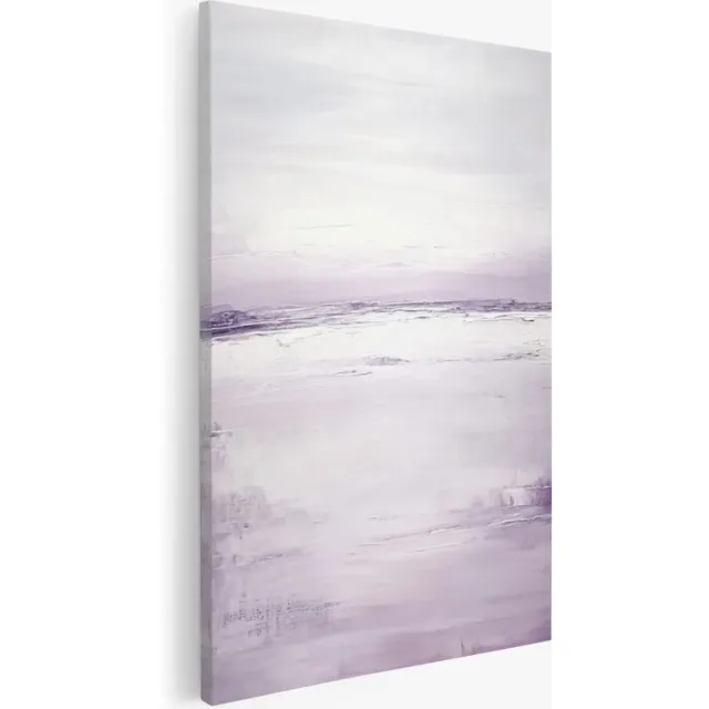 Saammp Canvas Schilderij - Paarse penseelstreken - Landschap - Abstract kunstwerk - 40x50 - Foto op canvas - Wanddecoratie - Muurdecoratie Woonkamer - Slaapkamer decoratie - Canvas Print Multicolor