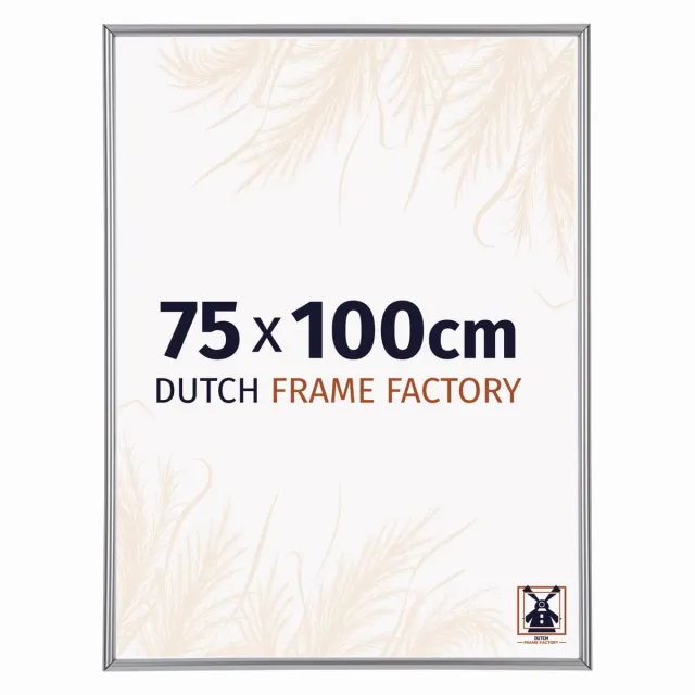 Dutch Frame Factory Fotolijst 75x100 cm - Kunststof - Zilver Hoogglans - Angers