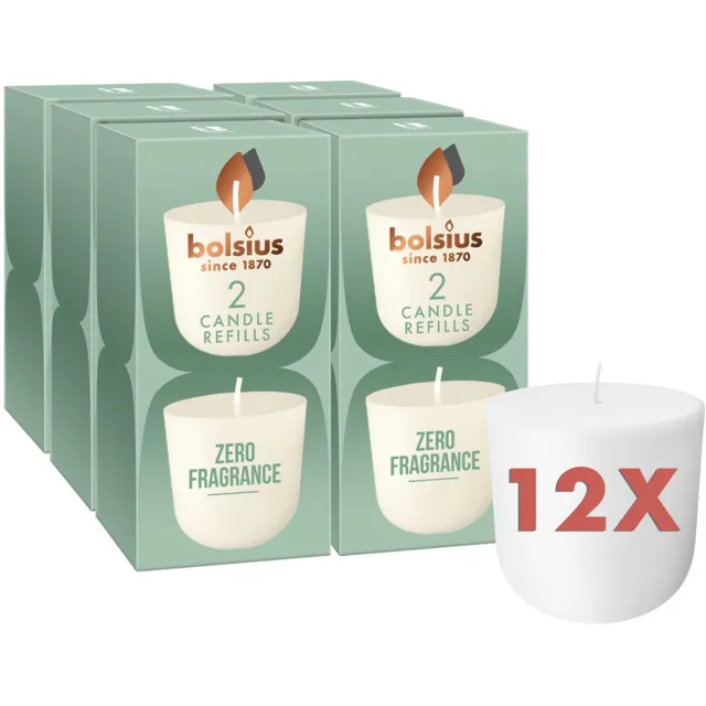 Bolsius CleanLight - 12 Ongegeurde Navullingen - Refill - Navulbare Geurkaarsen
