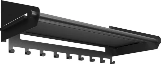Gorillz Switch Kapstok - Wandkapstok met Opbergrek - 9 Haken - Geschikt voor Kleerhangers - Zwart - Metaal