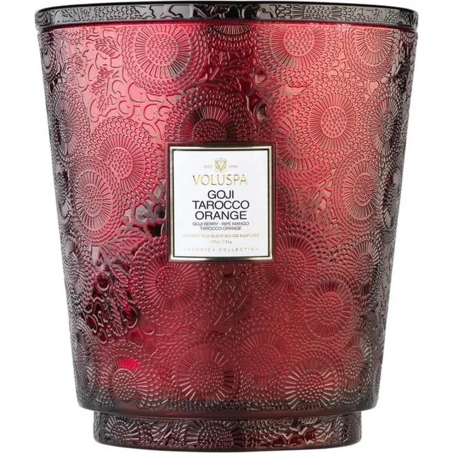 Voluspa Hearth 5 Wick- Geurkaars - 3500gr - Goji Tarocco Orange Rood