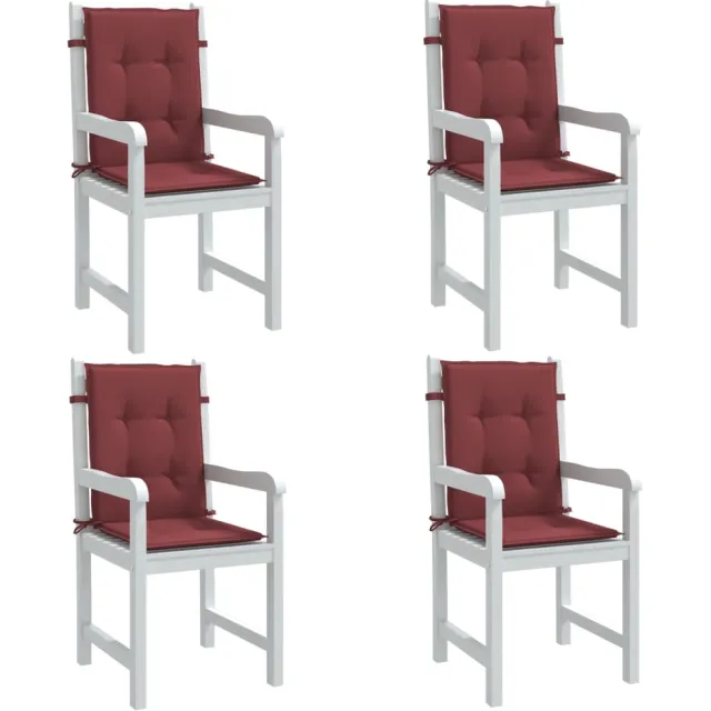 vidaXL Stoelkussens 4 st lage rug 100x50x4 cm stof gemêleerd wijnrood