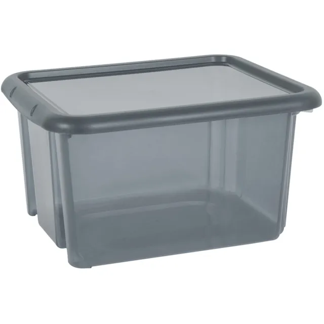 EDA Opbergbox 30L - grijs - stapelbaar - L44 x B36 x H25 cm - kunststof - Bak/doos met deksel