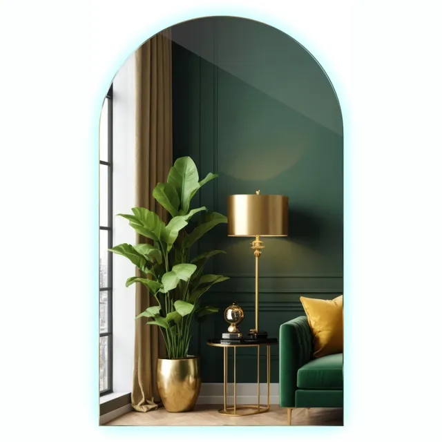 TULUP Spiegel – Niereguliere Spiegel 40x70 cm – Wandspiegel Zonder Lijst – Minimalistisch Design – Koud Licht 6000 K – Make‑up Spiegel Neutraal licht